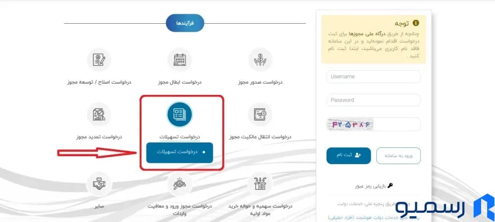 درخواست تسهیلات