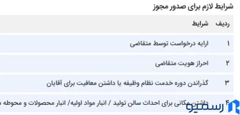 بررسی شرایط و ثبت درخواست