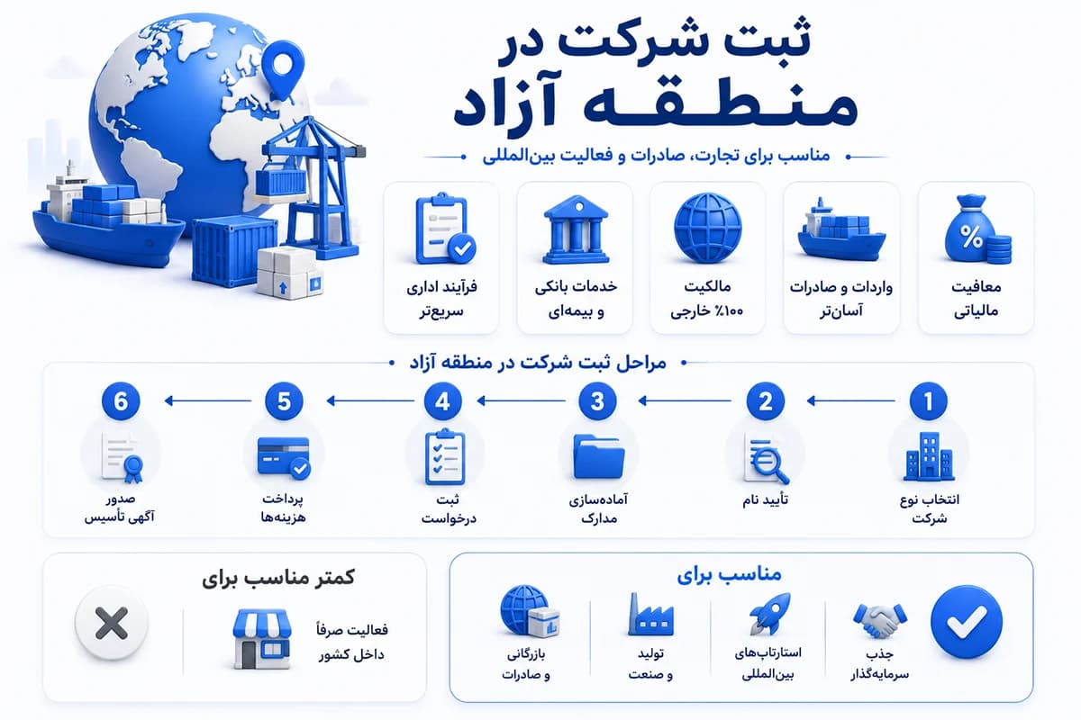 اینفوگرافیکثبت شرکت در منطقه آزاد